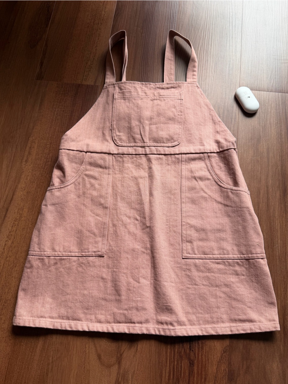 Blue Blush Pink Denim Pinafore Dress